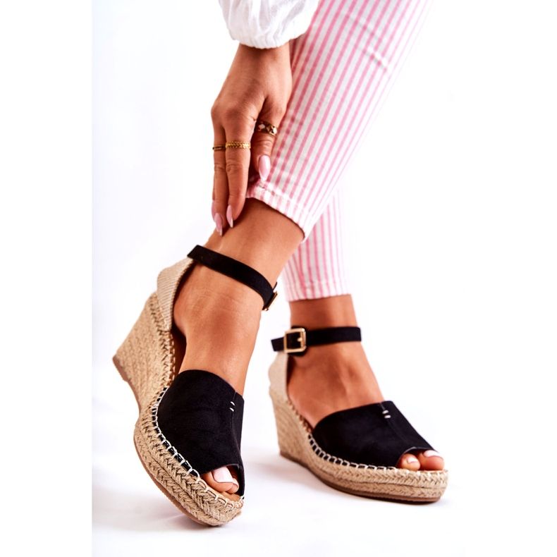 Sandálias femininas confortáveis ​​em cunha preta Dellia preto 1