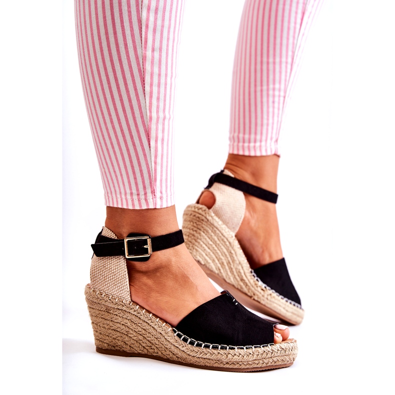 Sandálias femininas confortáveis ​​em cunha preta Dellia preto 2