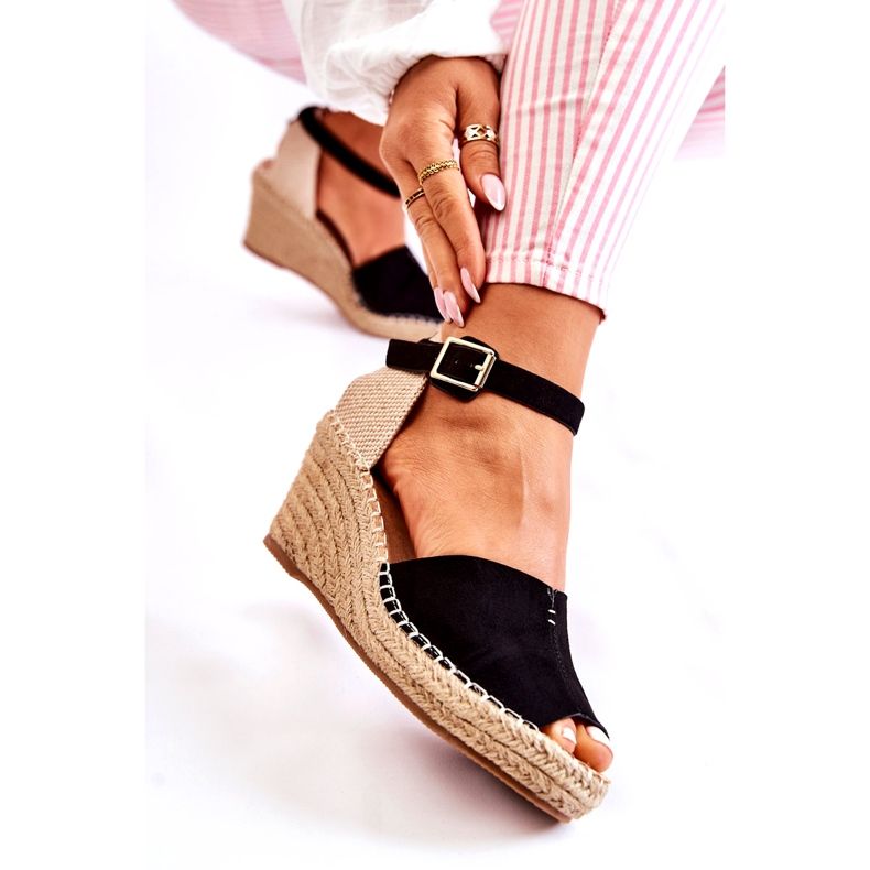 Sandálias femininas confortáveis ​​em cunha preta Dellia preto 3