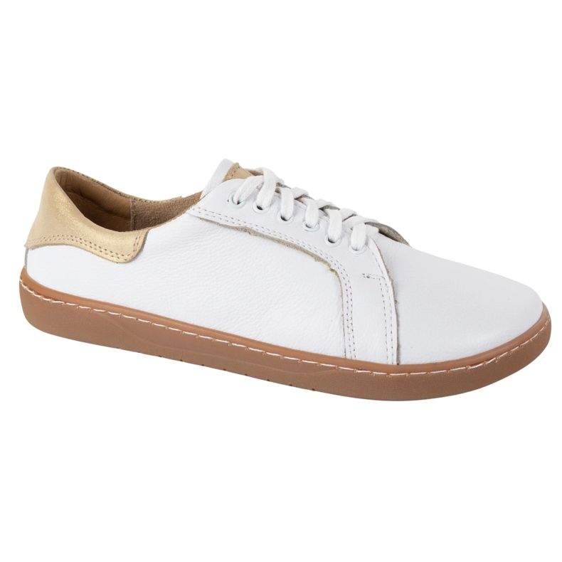 Olivier Tênis de couro feminino branco Aura descalçada | Sapatos minimalistas clássicos, zero gota 1