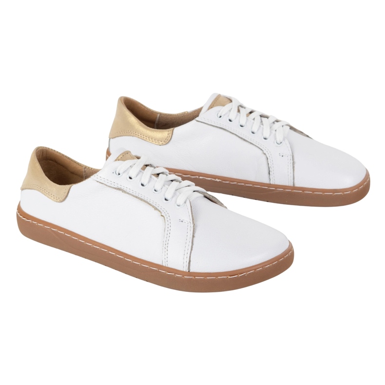 Olivier Tênis de couro feminino branco Aura descalçada | Sapatos minimalistas clássicos, zero gota 2