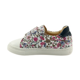 Sapatos de menina com flores Bartuś rosa marrom branco 2