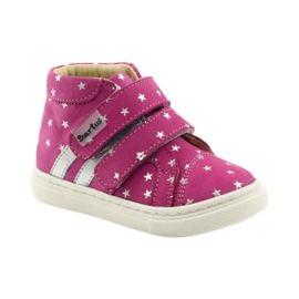 Sapatos de menina com estrelas Bartuś rosa cinza 1
