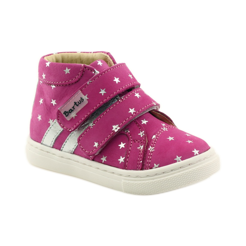 Sapatos de menina com estrelas Bartuś rosa cinza 1 Sapatos de menina com estrelas Bartuś rosa cinza 1