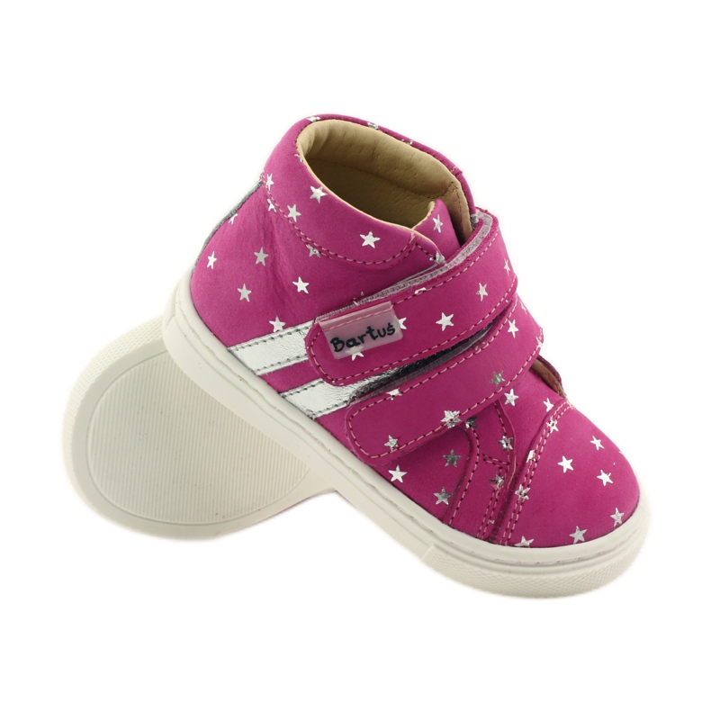 Sapatos de menina com estrelas Bartuś rosa cinza 3 Sapatos de menina com estrelas Bartuś rosa cinza 3