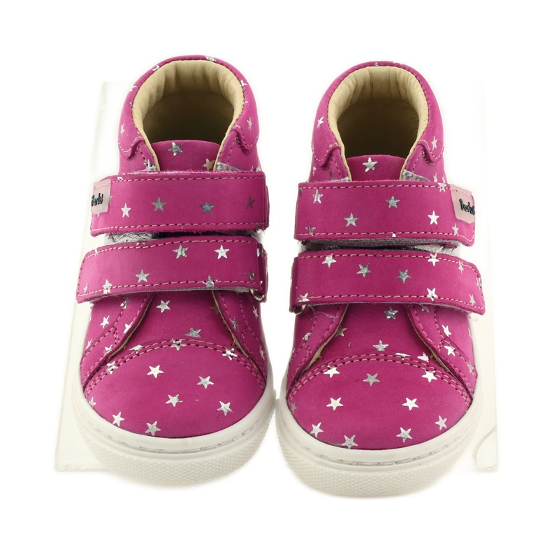 Sapatos de menina com estrelas Bartuś rosa cinza 4