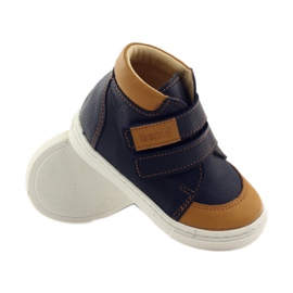Sapatos de menino com velcro Bartuś azul-marinho marrom 3