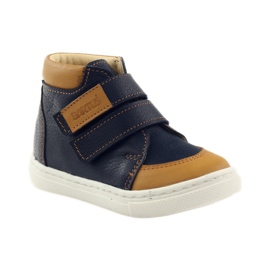Sapatos de menino com velcro Bartuś azul-marinho marrom 1