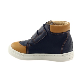 Sapatos de menino com velcro Bartuś azul marinho castanho 2