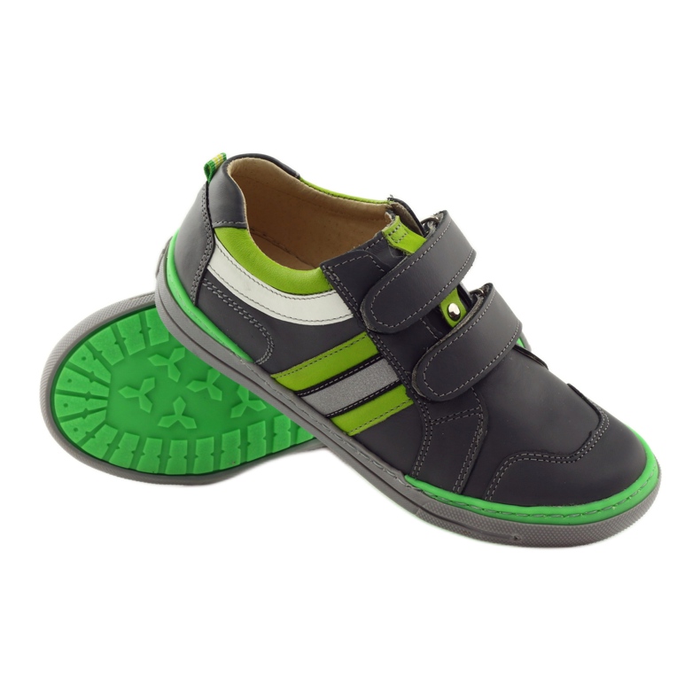 Sapatos com elemento refletivo Bartuś verde cinza 3 Sapatos com elemento refletivo Bartuś verde cinza 3