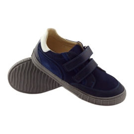 Sapatos de menino com nabos Bartuś azul marinho 3