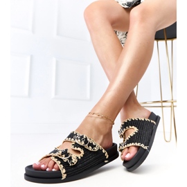 Flip -flops pretos com fivelas Sameli 2