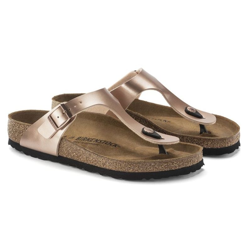 Flip feminino -Flops Birkenstock Gizeh BS 1023925 Golden Pink Metalic dourado 4