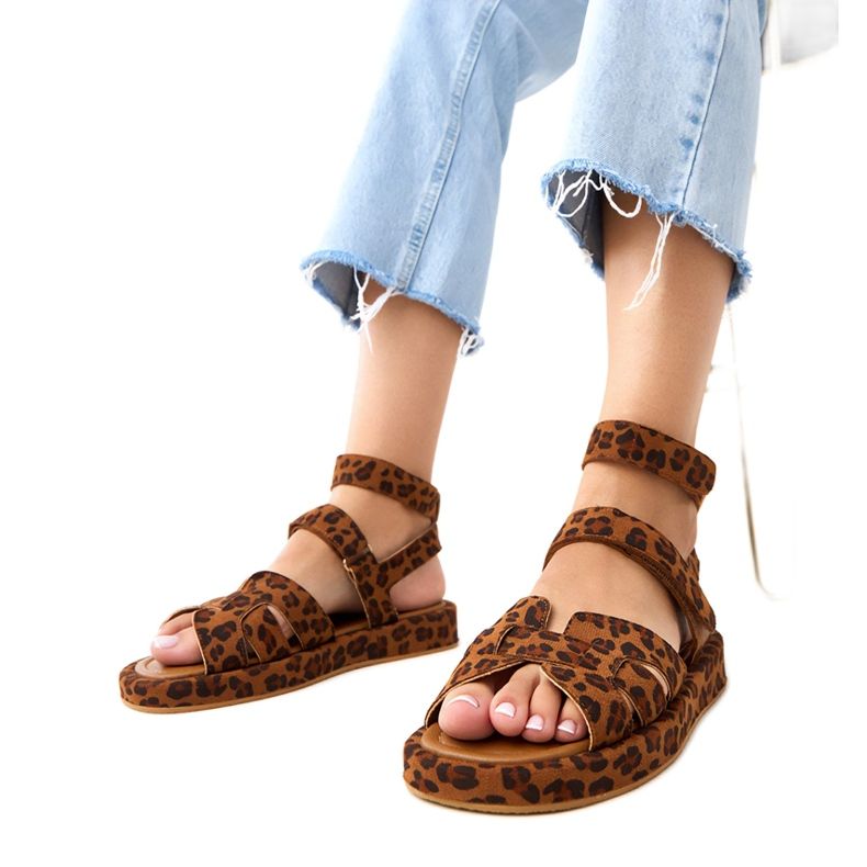 Sandálias Maimuna Panther presas com tornozelo multicolorido 1