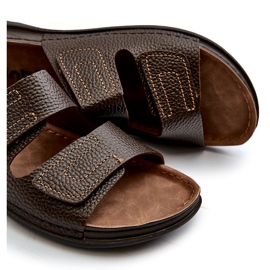 Chinelos masculinos confortáveis ​​com tiras de velcro Inblu GV00002I castanho escuro marrom 3