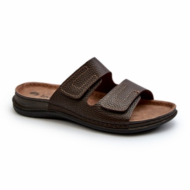 Chinelos masculinos confortáveis ​​com tiras de velcro Inblu GV00002I castanho escuro marrom 4