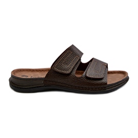 Chinelos masculinos confortáveis ​​com tiras de velcro Inblu GV00002I castanho escuro marrom 5