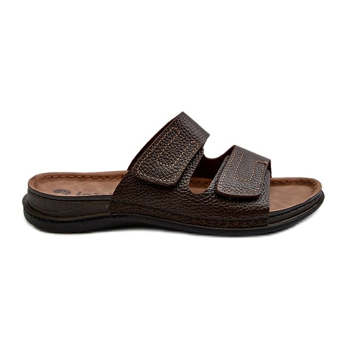 Chinelos masculinos confortáveis ​​com tiras de velcro Inblu GV00002I castanho escuro marrom 5