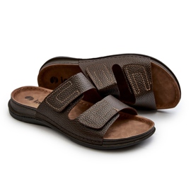 Chinelos masculinos confortáveis ​​com tiras de velcro Inblu GV00002I castanho escuro marrom 6