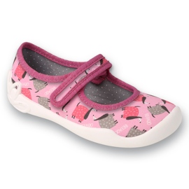 Chinelos infantis Befado com velcro, sola respirável, 114X549, rosa 1