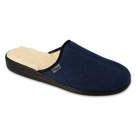 Slippers masculinos de Befado PU 000M325 Lã Isolada da Marinha azul 1