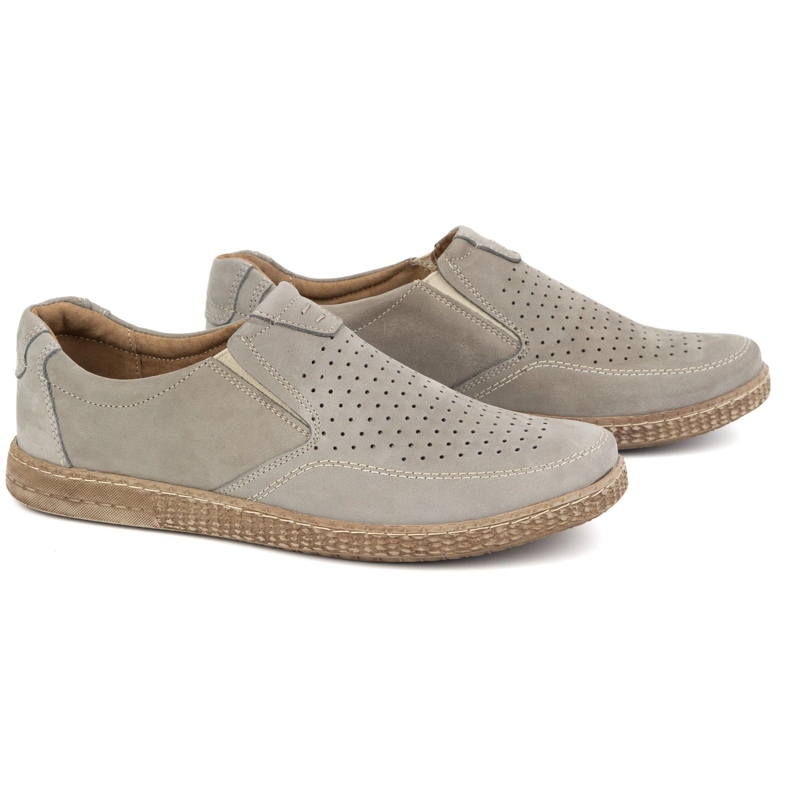 KOMODO Sapatos de couro masculino casual 854/2 cinza 3