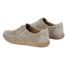 KOMODO Sapatos de couro masculino casual 854/2 cinza 4