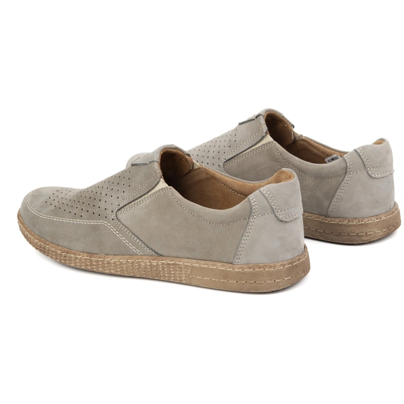 KOMODO Sapatos de couro masculino casual 854/2 cinza 4
