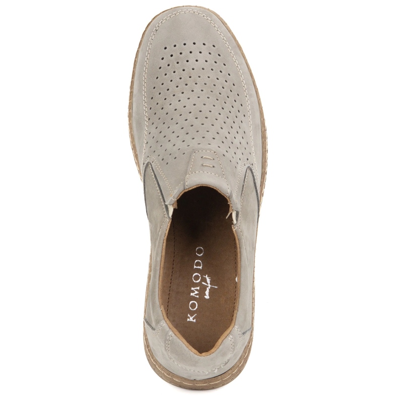 KOMODO Sapatos de couro masculino casual 854/2 cinza 5