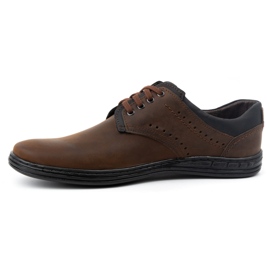 Polbut Sapatos casuais masculinos de couro 402H, marrom escuro castanho 2