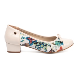 Goodin Bombas femininas com um padrão exótico multicolorido 2