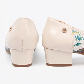 Goodin Bombas femininas com um padrão exótico multicolorido 1