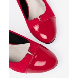 Goodin Bombas vermelhas com um dedo envernizado vermelho 1 Goodin Bombas vermelhas com um dedo envernizado vermelho 1