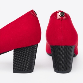 Goodin Bombas vermelhas com um dedo envernizado vermelho 2