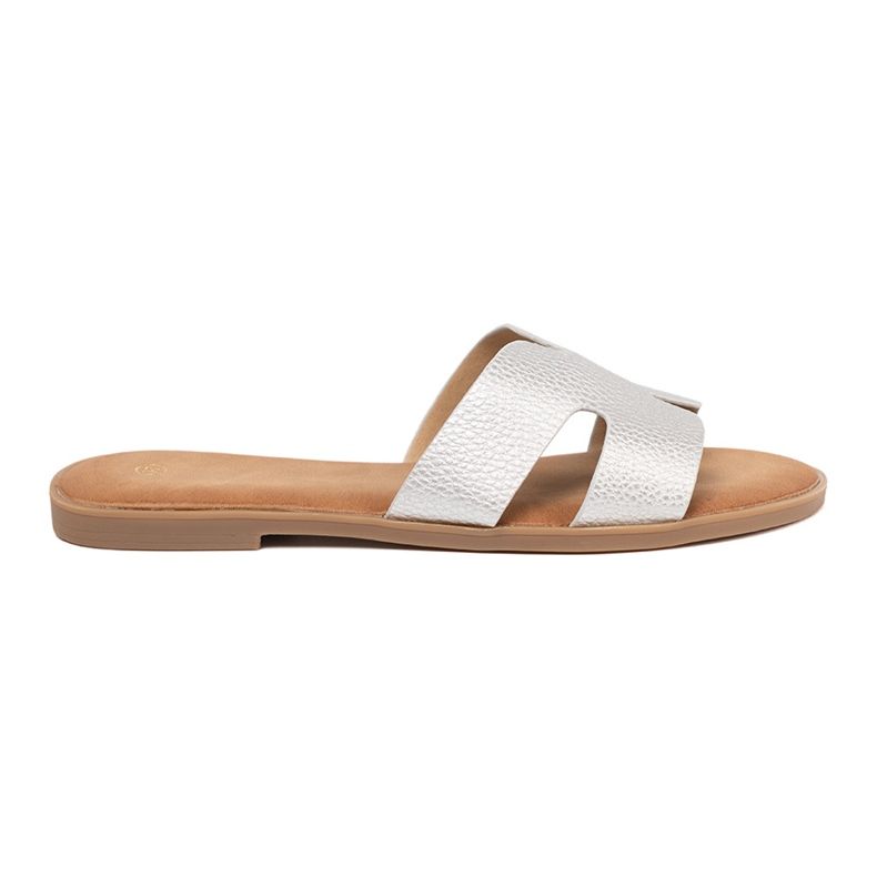 Shelvt Flippers femininos de prata com recortes 2