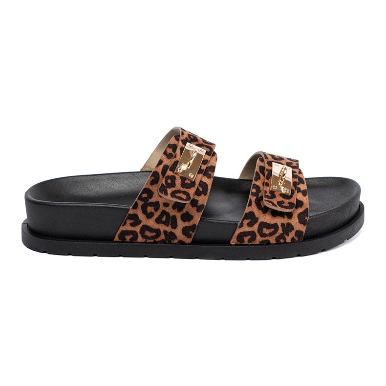 Shelvt Chinelos de leopardo feminino 1