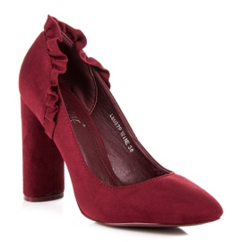Seastar Bombas bordô no poste com babado vermelho 1 Seastar Bombas bordô no poste com babado vermelho 1