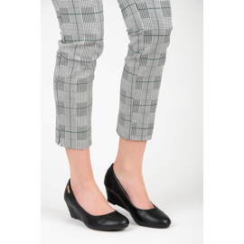 Super Me bombas de cunha preta preto 2