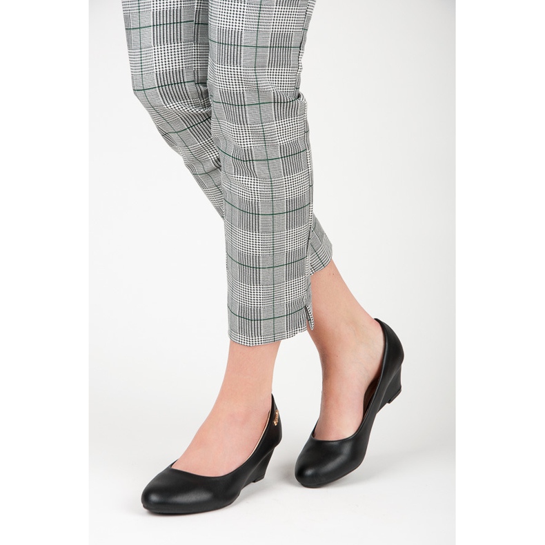 Super Me bombas de cunha preta preto 1