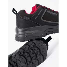Tênis de trekking feminino preto e vermelho à prova d'água DK 1