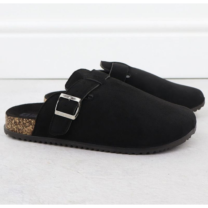 Big Star Suede chinelos em SS274736 Int2156a preto 2