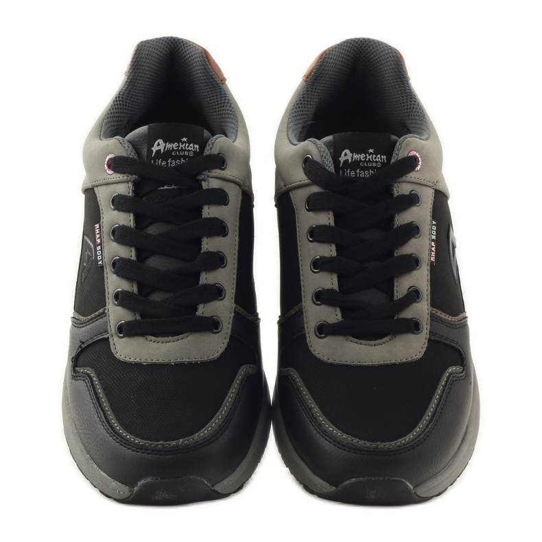 American Club sapatos esportivos masculinos pretos americanos 610184 cinza 4