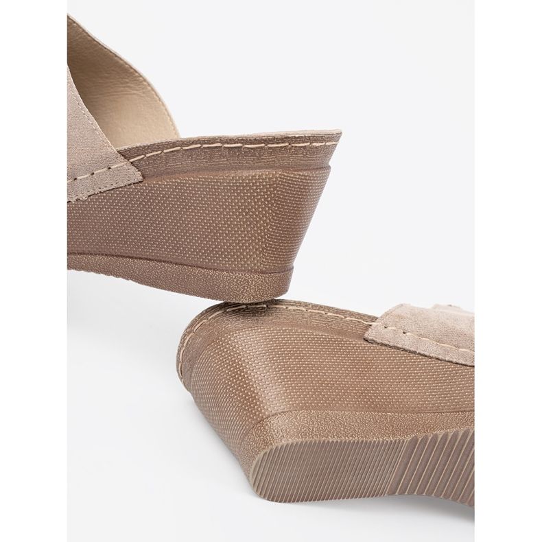 Goodin Chinelos plataforma femininos bege 1