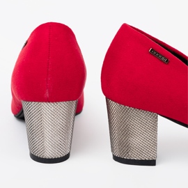 Goodin Bombas de mulheres vermelhas em um poste de prata vermelho 2