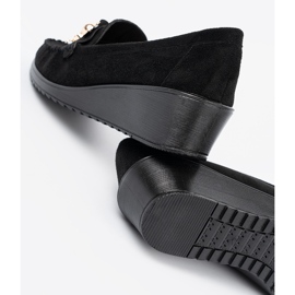 Shelvt Sapatos de camurça preta com um ursinho de pelúcia decorativa preto 1