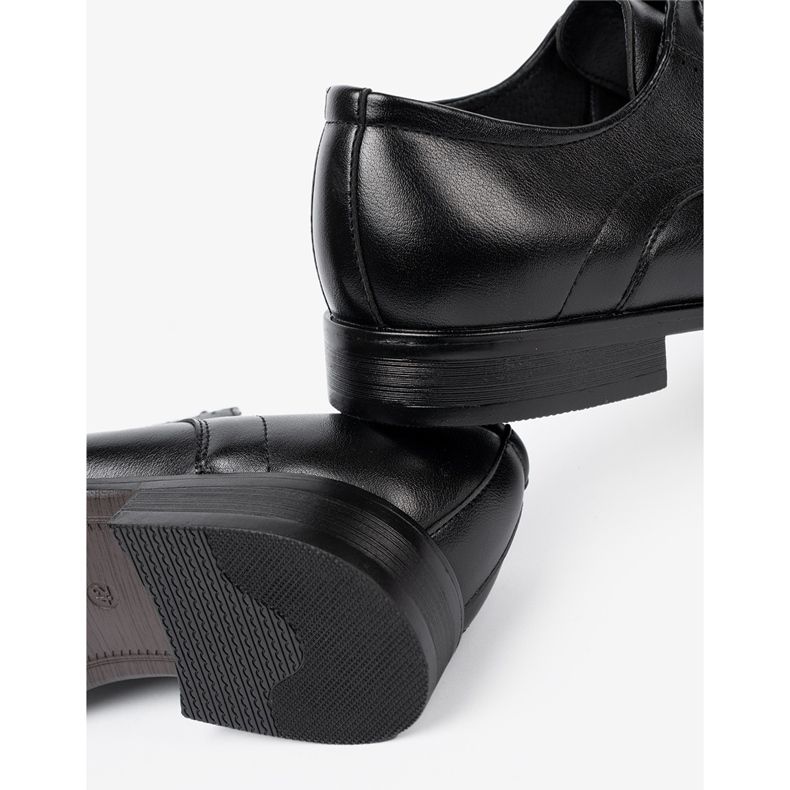 Shelvt Sapatos masculinos elegantes em preto e brilho clássicos 1