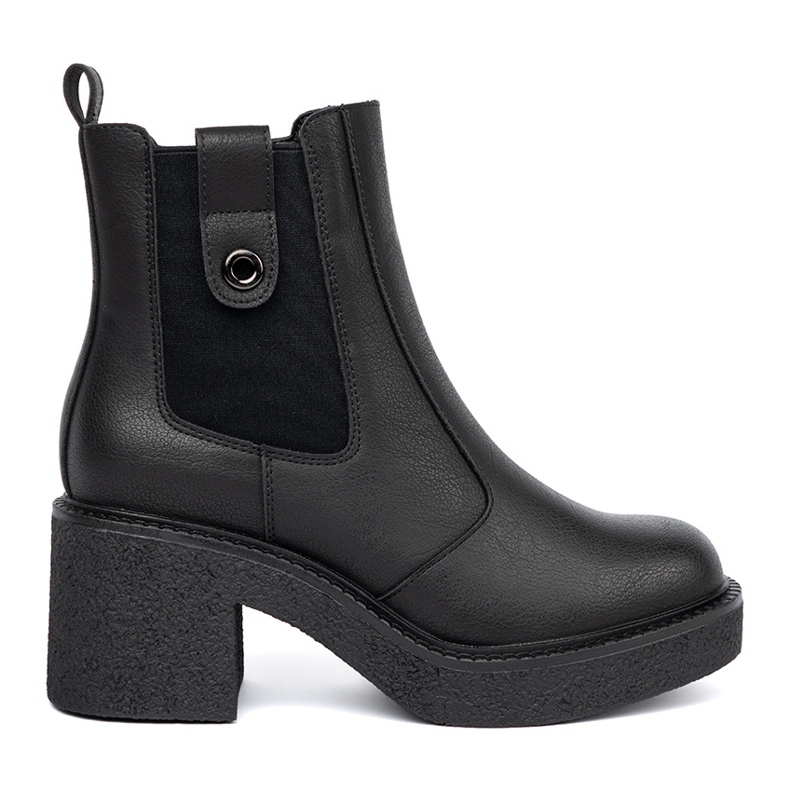 Botas pretas elegantes com uma inserção flexível de Sergio Leone preto 2 Botas pretas elegantes com uma inserção flexível de Sergio Leone preto 2