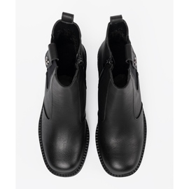 Botas pretas elegantes com uma inserção flexível de Sergio Leone preto 1