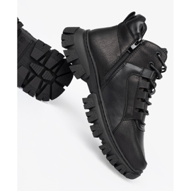 Sergio Leone Black Lace -Up Botas preto 1