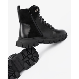 Botas pretas com uma enorme sola e um controle deslizante de Sergio Leone preto 1